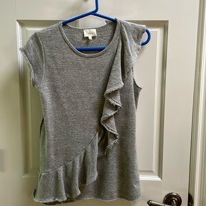 Deletta Gray Too with Side Ruffle from shoulder to waist Size XS.